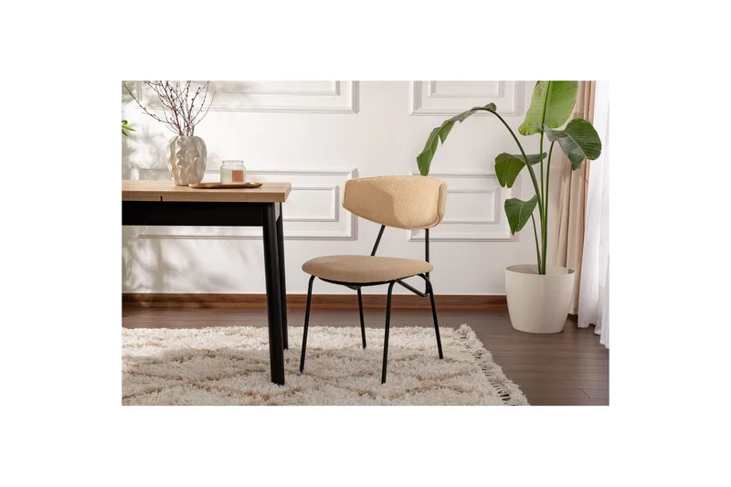 Spisestol Sanroman Beige / Svart - Beige / Svart - Møbler - Stoler & lenestoler - Spisestuestoler & kjøkkenstoler