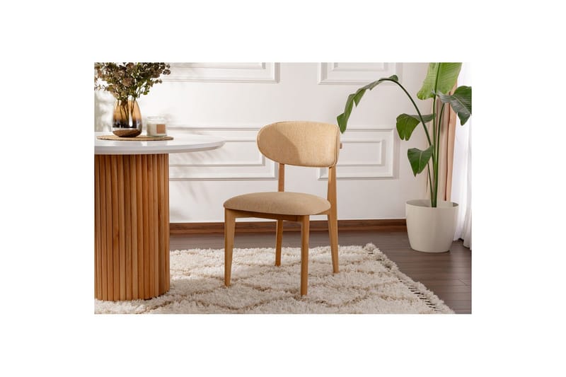 Spisestol Sanroman Classic Beige / Lys eik - Beige / Lys eik - Møbler - Stoler & lenestoler - Spisestuestoler & kjøkkenstoler