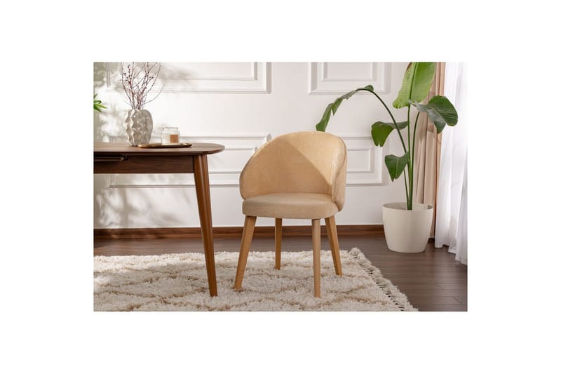 Spisestol Sanroman Classic Beige / Lys eik - Beige / Lys eik - Møbler - Stoler & lenestoler - Spisestuestoler & kjøkkenstoler