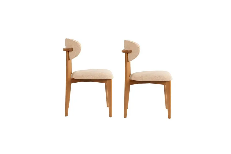 Spisestol Sanroman Classic Beige / Mørk Eik - Beige / Mørk Eik - Møbler - Stoler & lenestoler - Spisestuestoler & kjøkkenstoler