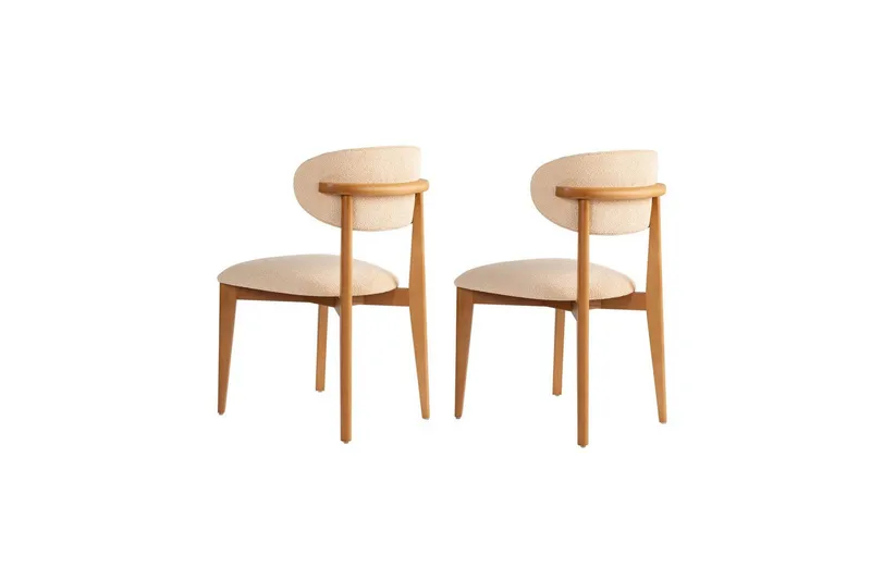 Spisestol Sanroman Classic Beige / Mørk Eik - Beige / Mørk Eik - Møbler - Stoler & lenestoler - Spisestuestoler & kjøkkenstoler