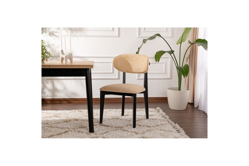 Spisestol Sanroman Classic Beige / Svart - Beige / Svart - Møbler - Stoler & lenestoler - Spisestuestoler & kjøkkenstoler