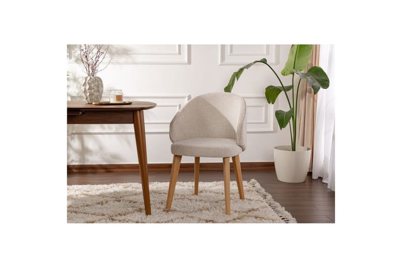 Spisestol Sanroman Classic Hvit / Lys Eik - Hvit / Lys Eik - Møbler - Stoler & lenestoler - Spisestuestoler & kjøkkenstoler