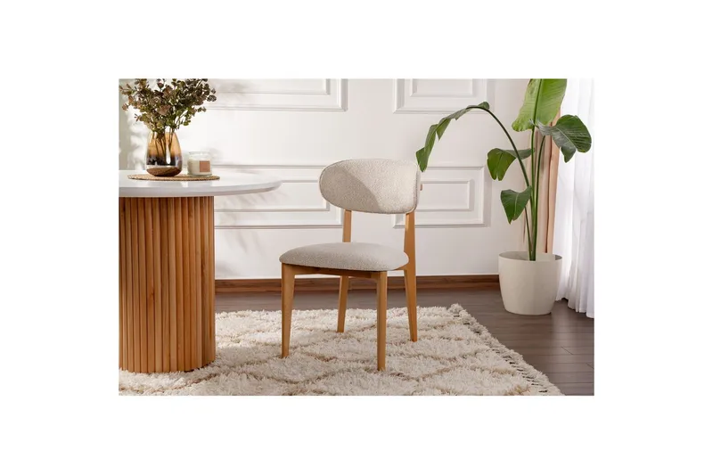 Spisestol Sanroman Classic Hvit / Lys Eik - Hvit / Lys Eik - Møbler - Stoler & lenestoler - Spisestuestoler & kjøkkenstoler