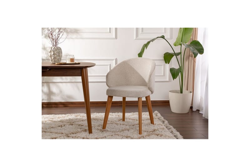 Spisestol Sanroman Classic Hvit / Mørk Eik - Hvit / Mørk Eik - Møbler - Stoler & lenestoler - Spisestuestoler & kjøkkenstoler