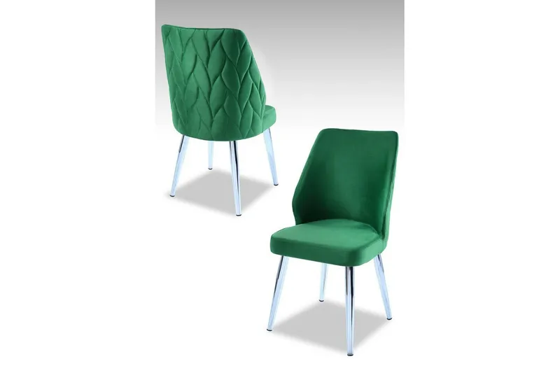 Spisestol Stifen Grønn / Krom - Grønn / Krom - Møbler - Stoler & lenestoler - Spisestuestoler & kjøkkenstoler