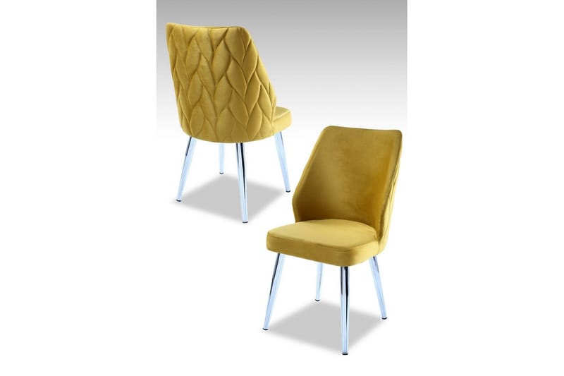 Spisestol Stifen Gul / Krom - Gul / Krom - Møbler - Stoler & lenestoler - Spisestuestoler & kjøkkenstoler