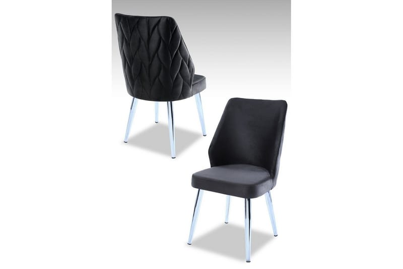 Spisestol Stifen Svart / Krom, Svart / Krom