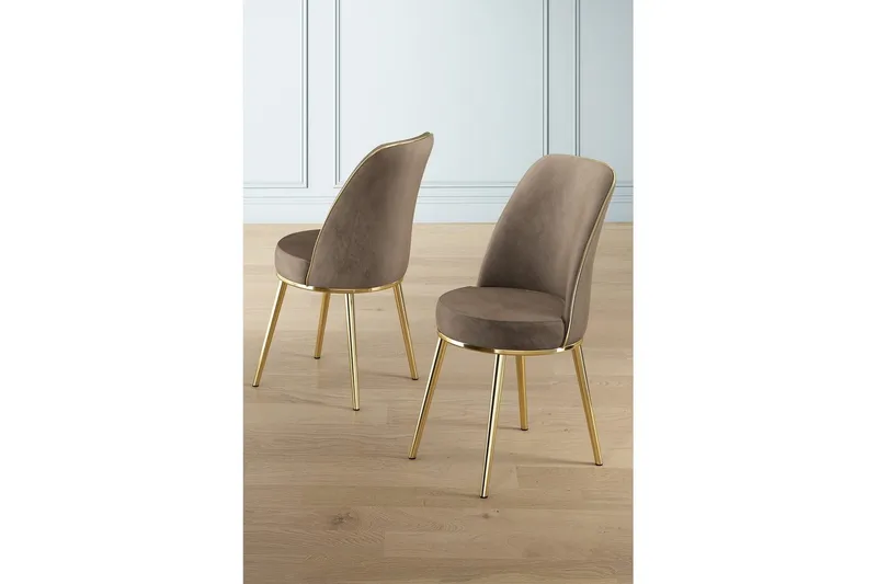 Spisestol Sugako Cappuccino / Gull - Cappuccino / Gull - Møbler - Stoler & lenestoler - Spisestuestoler & kjøkkenstoler