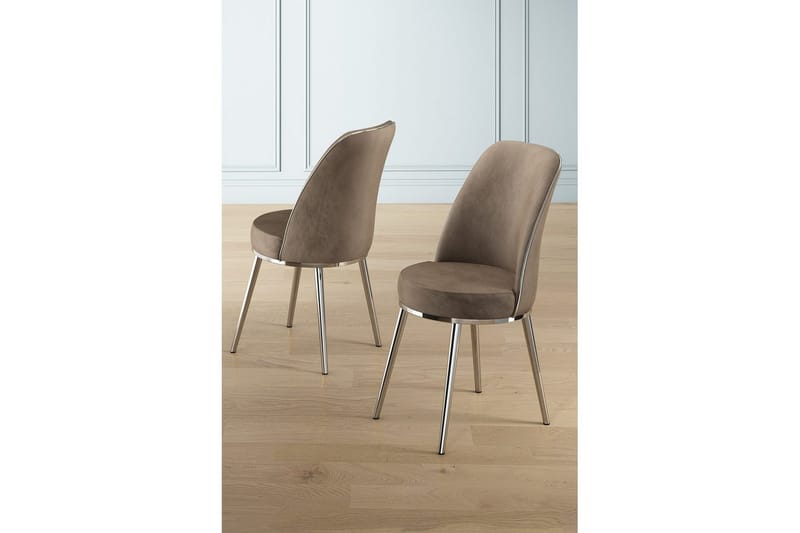 Spisestol Sugako Cappuccino / Krom - Cappuccino / Krom - Møbler - Stoler & lenestoler - Spisestuestoler & kjøkkenstoler