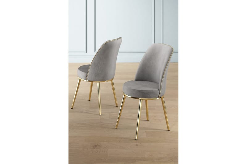 Spisestol Sugako Grå / Gull - Grå / Gull - Møbler - Stoler & lenestoler - Spisestuestoler & kjøkkenstoler