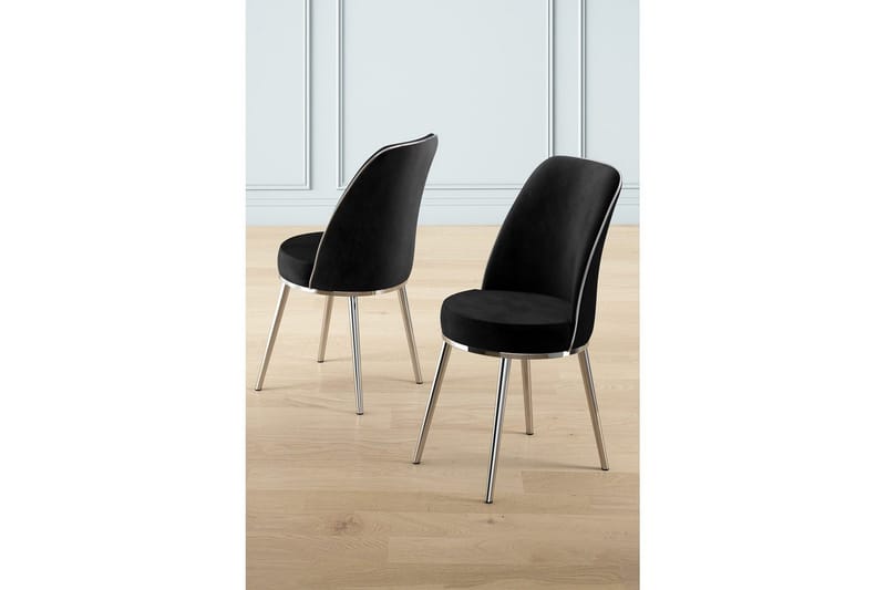Spisestol Sugako Svart / Krom - Svart / Krom - Møbler - Stoler & lenestoler - Spisestuestoler & kjøkkenstoler