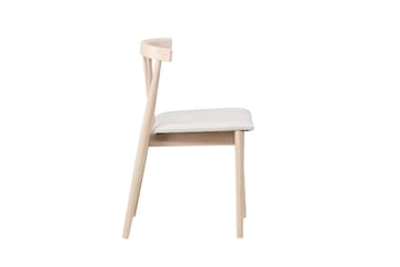Spisestol uten armlener Peach Flora spisestol - Whitewash-ben / Beige stoff Hvitvasket - Møbler - Stoler & lenestoler - Spisestuestoler & kjøkkenstoler