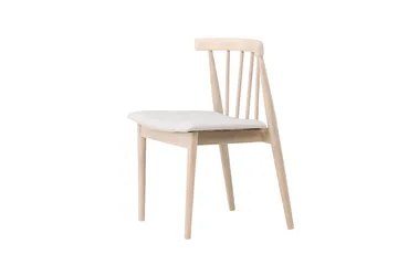 Spisestol uten armlener Peach Flora spisestol - Whitewash-ben / Beige stoff Hvitvasket - Møbler - Stoler & lenestoler - Spisestuestoler & kjøkkenstoler