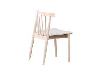 Spisestol uten armlener Peach Flora spisestol - Whitewash-ben / Beige stoff Hvitvasket - Møbler - Stoler & lenestoler - Spisestuestoler & kjøkkenstoler