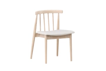 Spisestol uten armlener Peach Flora spisestol - Whitewash-ben / Beige stoff Hvitvasket - Møbler - Stoler & lenestoler - Spisestuestoler & kjøkkenstoler