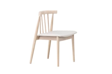 Spisestol uten armlener Peach Flora spisestol - Whitewash-ben / Beige stoff Hvitvasket - Møbler - Stoler & lenestoler - Spisestuestoler & kjøkkenstoler