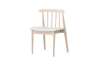 Spisestol uten armlener Peach Flora spisestol - Whitewash-ben / Beige stoff Hvitvasket - Møbler - Stoler & lenestoler - Spisestuestoler & kjøkkenstoler
