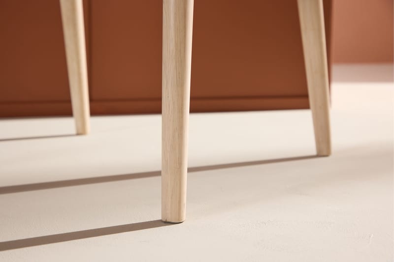 Spisestol uten armlener Peach Flora spisestol - Whitewash-ben / Beige stoff Hvitvasket - Møbler - Stoler & lenestoler - Spisestuestoler & kjøkkenstoler