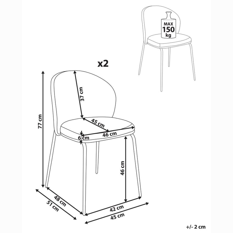 Spisestol Vidette 2-pakning - Møbler - Stoler & lenestoler - Spisestuestoler & kjøkkenstoler