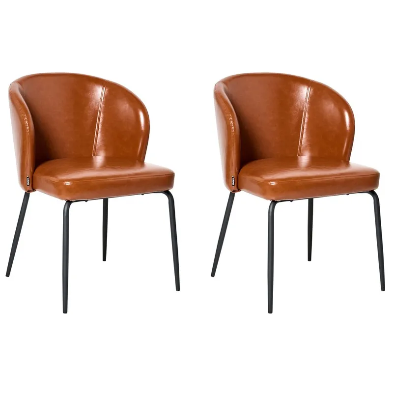 Spisestol Zana 2-pakning, Brun, Svart