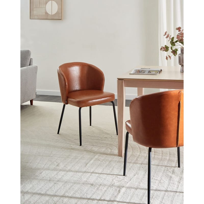 Spisestol Zana 2-pakning - Brun, Svart - Møbler - Stoler & lenestoler - Spisestuestoler & kjøkkenstoler