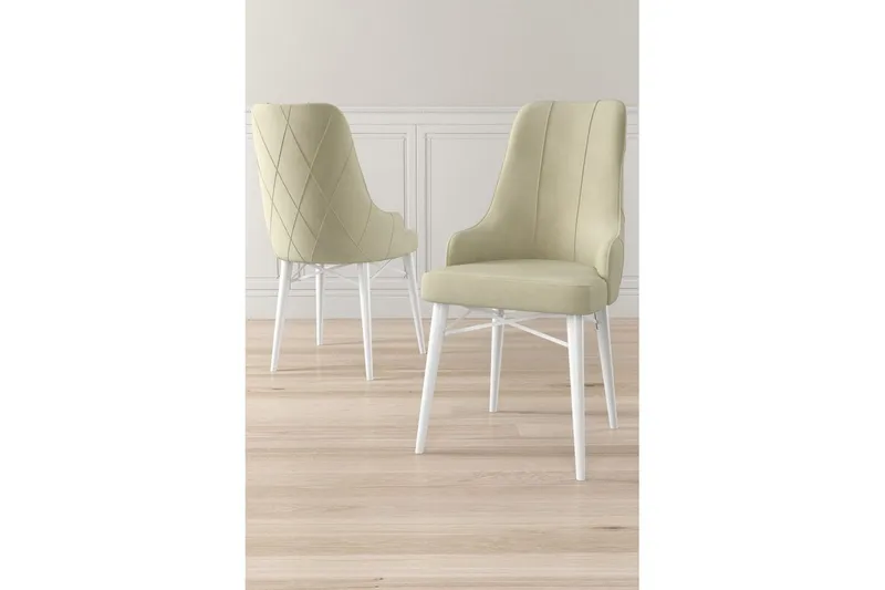 Spisestol Puntoz Krem / Hvit - Krem / Hvit - Møbler - Stoler & lenestoler - Spisestuestoler & kjøkkenstoler