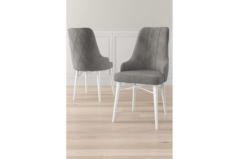 Spisestol Puntoz Grå / Hvit - Grå / Hvit - Møbler - Stoler & lenestoler - Spisestuestoler & kjøkkenstoler