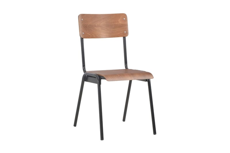 Spisestoler 4 stk brun solid kryssfinér stål - Spisestuestoler & kjøkkenstoler - Karmstoler