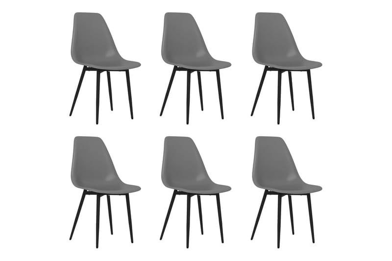 Spisestoler 6 stk grå PP - Grå - Spisestuestoler & kjøkkenstoler - Karmstoler