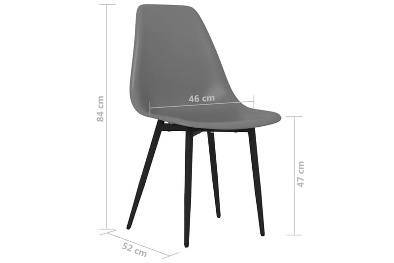 Spisestoler 6 stk grå PP - Grå - Spisestuestoler & kjøkkenstoler - Karmstoler