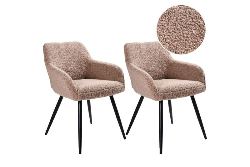 Spisestuestol Casmalia sett av 2 Beige/svart - Beige/svart - Møbler - Stoler & lenestoler - Spisestuestoler & kjøkkenstoler