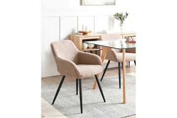 Spisestuestol Casmalia sett av 2 Beige/svart - Beige/svart - Møbler - Stoler & lenestoler - Spisestuestoler & kjøkkenstoler