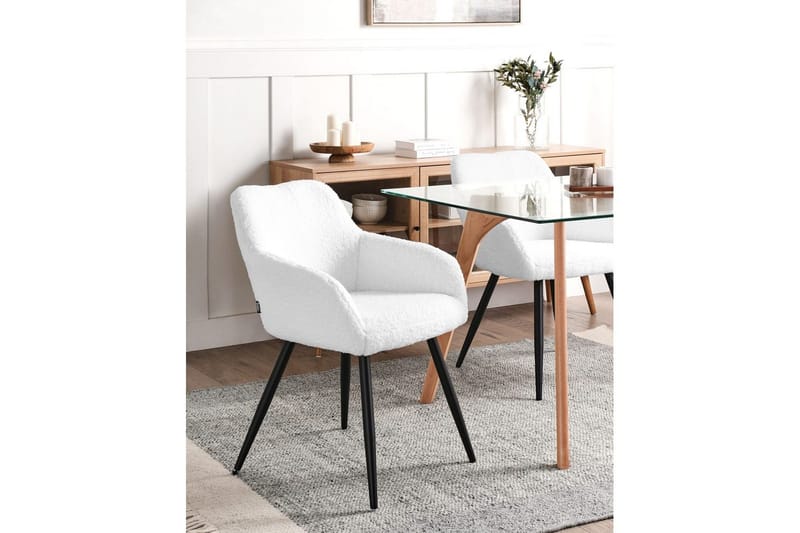 Spisestuestol Casmalia sett av 2 Hvit/Svart - Hvit/Svart - Møbler - Stoler & lenestoler - Spisestuestoler & kjøkkenstoler