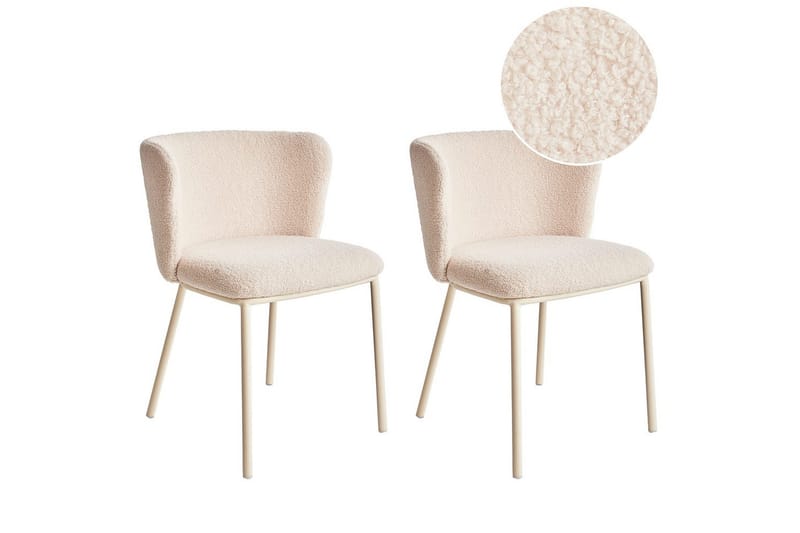 Spisestuestol Mina II sett med 2 Beige - Beige - Møbler - Stoler & lenestoler - Spisestuestoler & kjøkkenstoler