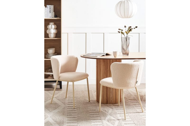 Spisestuestol Mina II sett med 2 Beige - Beige - Møbler - Stoler & lenestoler - Spisestuestoler & kjøkkenstoler