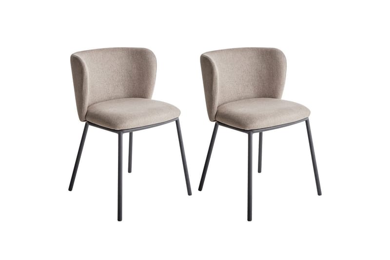 Spisestuestol Mina sett med 2 Beige/svart, Beige/svart