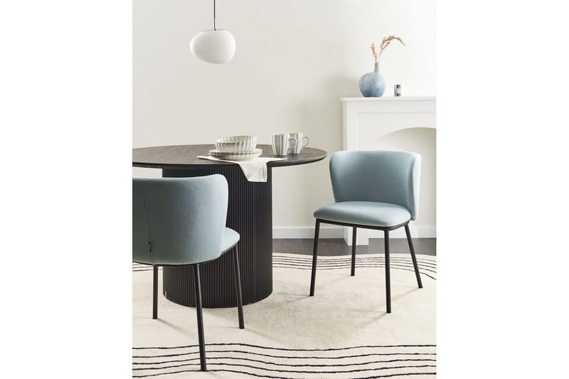 Spisestuestol Mina sett med 2 Blå/Svart - Blå/Svart - Møbler - Stoler & lenestoler - Spisestuestoler & kjøkkenstoler