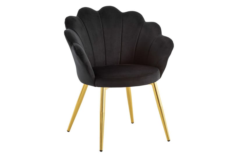 Spisestuestol Wohnling tulipanfløyel polstret, moderne loftstil Svart - Svart - Møbler - Bord - Spisegrupper