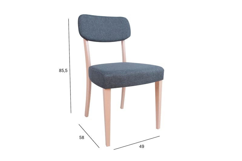 Adora Stol 49x58x855 cm Grå/Lys Bøk - Møbler - Stoler & lenestoler - Spisestuestoler & kjøkkenstoler