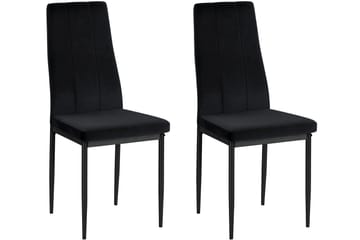 Aggarp Spisestol 2-pk - Fløyel/Svart - Møbler - Stoler & lenestoler - Spisestuestoler & kjøkkenstoler