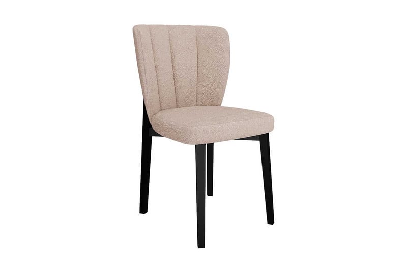 Aldbrough Spisestol i Bouclé med Treben, Lys Beige