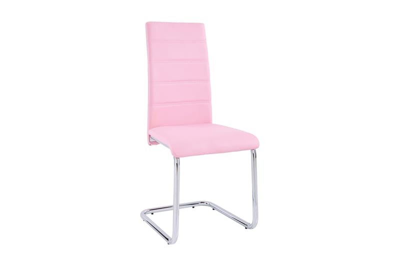 Aleia Spisestol Kunstlær 4-pk - Rosa/Krom - Møbler - Stoler & lenestoler - Spisestuestoler & kjøkkenstoler