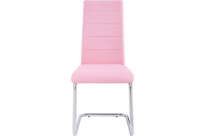 Aleia Spisestol Kunstlær 4-pk - Rosa/Krom - Møbler - Stoler & lenestoler - Spisestuestoler & kjøkkenstoler
