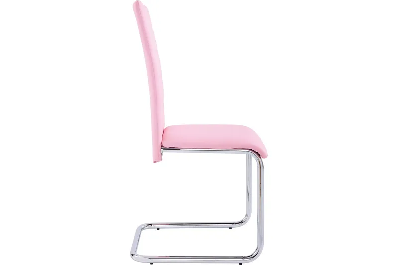 Aleia Spisestol Kunstlær 4-pk - Rosa/Krom - Møbler - Stoler & lenestoler - Spisestuestoler & kjøkkenstoler