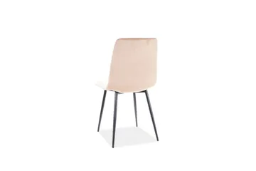 Axarnes Spisestol - Fløyel/Beige/Svart - Møbler - Stoler & lenestoler - Spisestuestoler & kjøkkenstoler