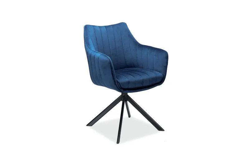 Azaila Karmstol Snurrbar, Fløyel/Marineblå/Svart
