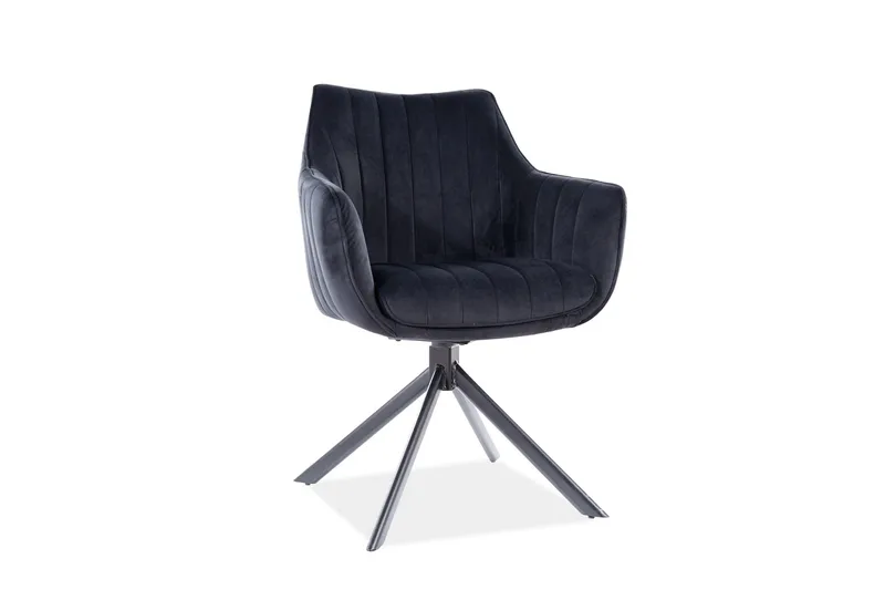 Azaila Karmstol Snurrbar, Fløyel/Svart