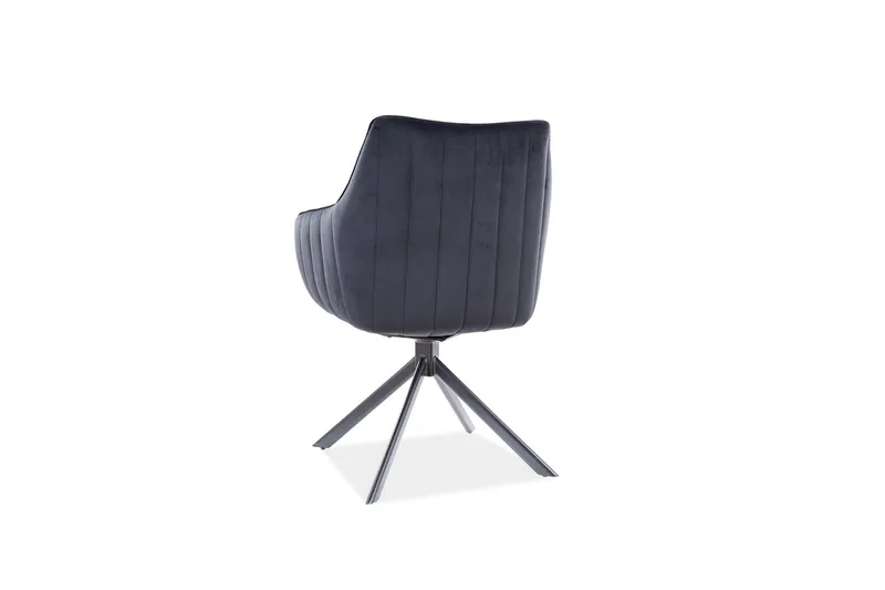 Azaila Karmstol Snurrbar - Fløyel/Svart - Møbler - Stoler & lenestoler - Spisestuestoler & kjøkkenstoler