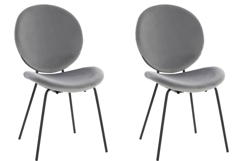 Bearvalley Spisestol, Fløyel/Grå/Svart